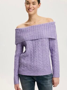 NEW-Cotton On Fluffy Cable Off Shoulder Knit